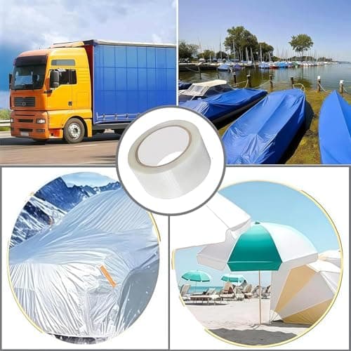 Loopunk Professional Tent Repair Kit - 8M Long x 5CM Wide Waterproof Transparent Tape & Invisible Rip Stop Patch for Tents, Awning, Gazebo and Outdoor Gear Fabric Repair — view 3