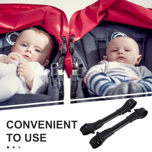 RORPOIR Universal Twin Baby Stroller Connector Adjustable Pushchair Connectors for Double Prams Lightweight Durable Outdoor Stroller Adapters Easy Installation Black — view 4