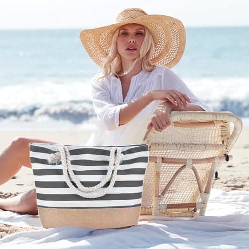 KUIZHEN Large Beach Bag, Beach Bags for Women, Summer Beach Tote Bag — view 2