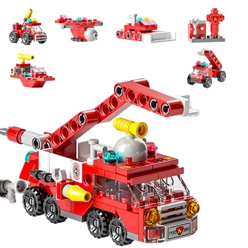 Vilbocr Emergency Vehicles Age 4+ Toy Set Boy Building Block Model Kit Rescue Truck Toy Stacking Toy Fire Rescue Construction Truck Toy Building Kit Toys