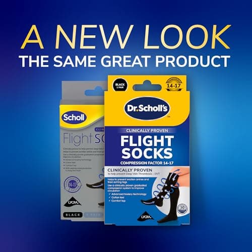 Dr. Scholl's Flight Socks - Clinically Proven Compression Socks for Flight Travel - Help Prevent Swollen Ankles and Deep Vein Thrombosis (DVT) - Sheer - Size 6-9, 1 Pair — view 2