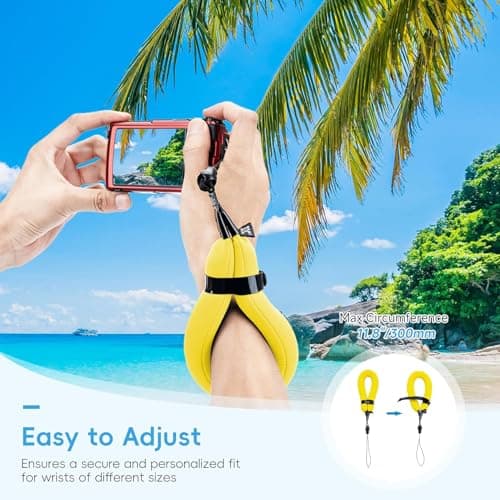 JJC Waterproof Camera Floating Wrist Strap for Underwater Cameras - Yellow — view 5