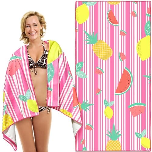 Lubibi Microfibre Beach Towel 80x160cm,Extra Large Beach Towels for Adults