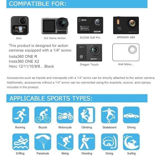 Ci-Fotto Action Cameras Accessory Set, 50-in-1 Sports Camera Accessories — view 2