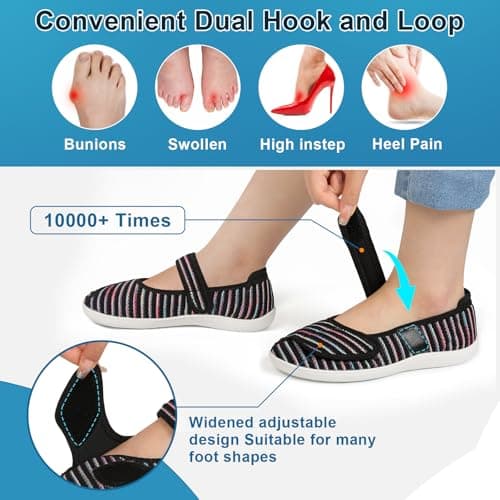 JOINFREE Womens Walking Shoes for Swollen Feet Wide Fit Color Black — view 3