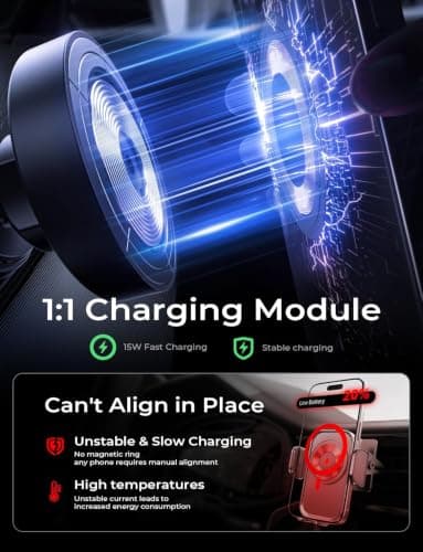 LISEN for Magsafe Car Mount Charger Magnetic Phone Holder for Car Wireless — view 3