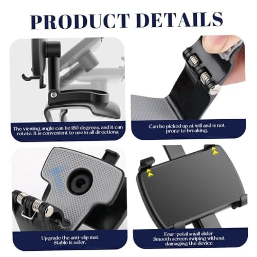 Car Phone Holder 360 Degree Non-Slip Dashboard Mount with Clip for 4 to 7 Inch Smartphones Secure Stable Phone Holder for Car Interior — view 5