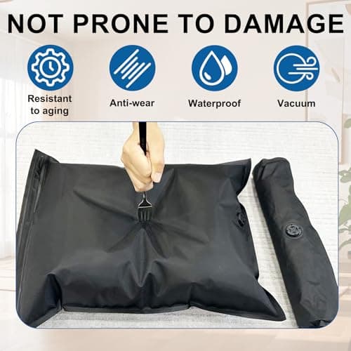 Small Vacuum Storage Bags for Travel 2 Pack, Reusable Oxford Cloth Vacuum Pack Bags for Clothes, Manual Exhaust, No Air Pump Needed, Space-Saving Storage Bags with Zips for Suitcases and Home — view 6