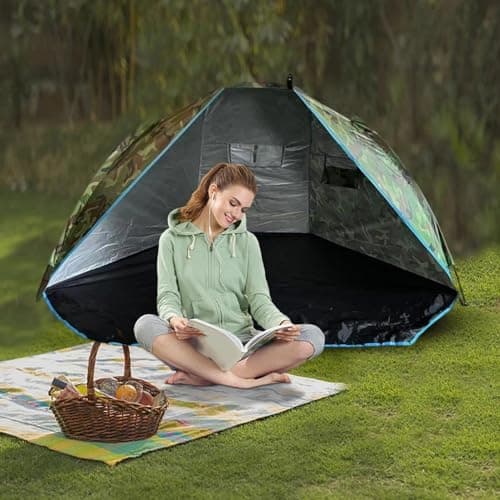With Sun Shade with Pegs, Portable, Instant Set Up and Windproof — view 2