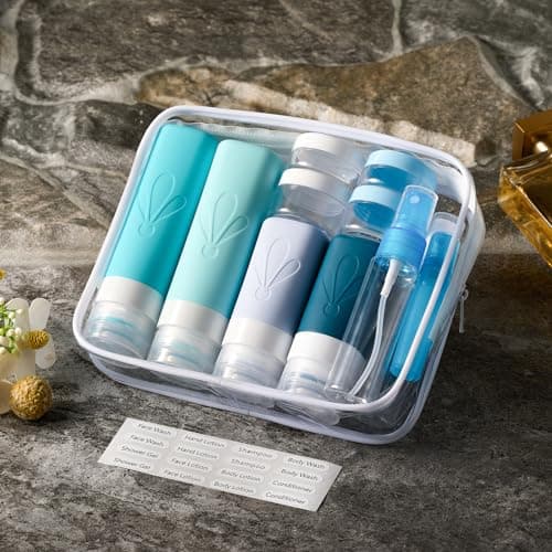 INSFIT Travel Bottles for Toiletries, 17 Pack Leakproof Travel Size Toiletries, Airplane Travel Essentials, Holiday Essentials for Women and Men with Labels/Clear Bag — view 6
