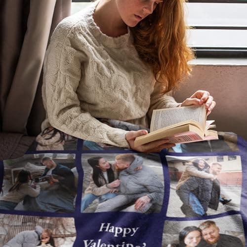 Custom Blanket – Personalised Photo Blanket for Mum, Soft Fleece Memory Throw for Birthdays, Christmas, or Mother’s Day – Large Personalised Blanket with Pictures for Women and Adults — view 5