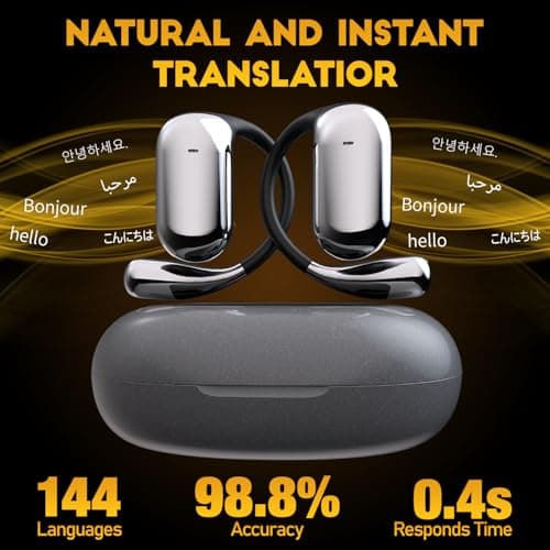 Dayear AI Language Translation Earbuds, 144 Languages & Accents Real Time Translator, Bluetooth 5.4, Support Playing Music Calls, Ideal for Travel and Business, Learning, Enjoy Various Modes — view 2