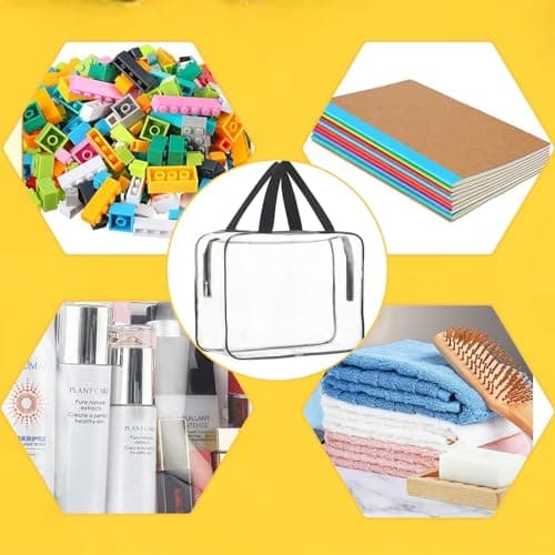 Multifunctional 3-Pack Large Transparent Toy Storage Bags With Reusable Clear Compartments, Portable Travel Luggage, Waterproof Transparent Small Handbag Purse — view 4