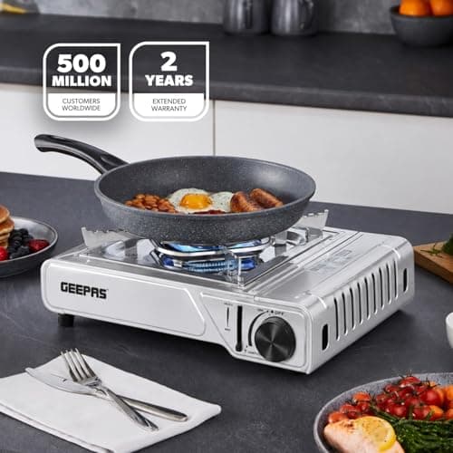 GEEPAS Gas Stove Single Burner Portable Camping BBQ Cooker With Carry Case — view 2