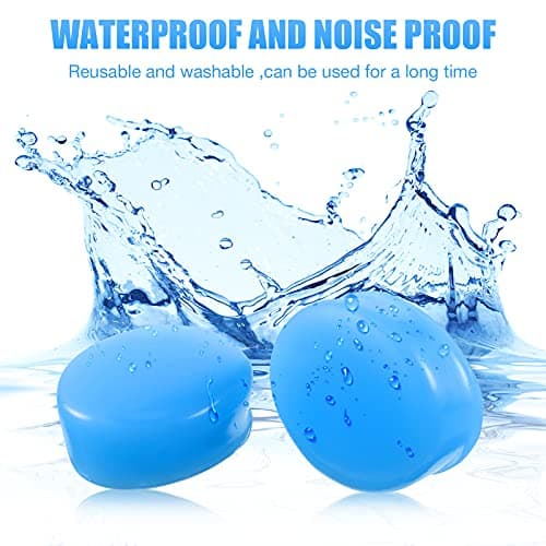 14 Pairs Silicone Ear Plugs for Sleeping Swimming, Moldable Soft, Blue — view 3