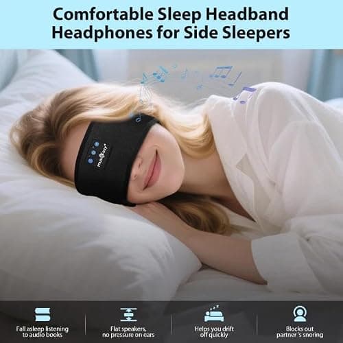 MUSICOZY Cooling Sleep Headphones Bluetooth Headband for side sleepers — view 2