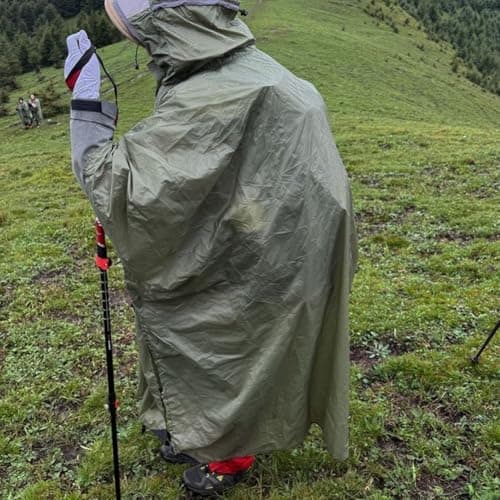 Packaway Rain Jacket with Storage Pouch for Travel(Antique Teal A) — view 2