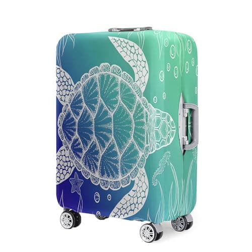 Chickwin Elastic Suitcase Cover, Turtle Print Travel Suitcase Covers 18-32 Inch Protectors Washable Anti-Scratch Trolley Case Luggage Protective (Cyan Turquoise,XL) — view 4