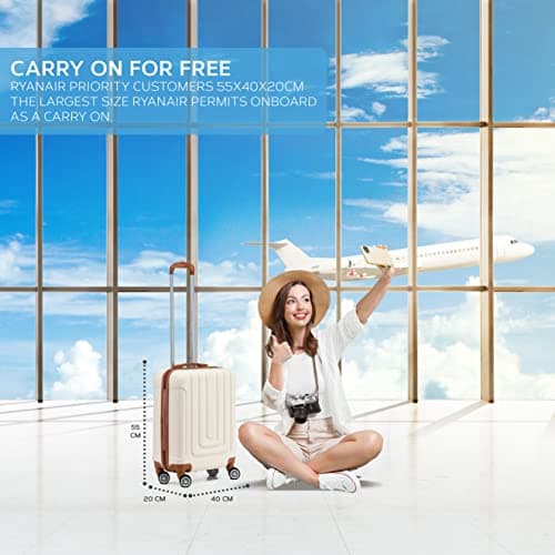 Flight Knight Premium Hard Shell Lightweight Cabin Suitcase - 8 Spinner Wheels - Built-in TSA Lock & USB Port - Luggage Approved for Over 100 Airlines Including Ryanir (Priority) - 55x40x20cm — view 2
