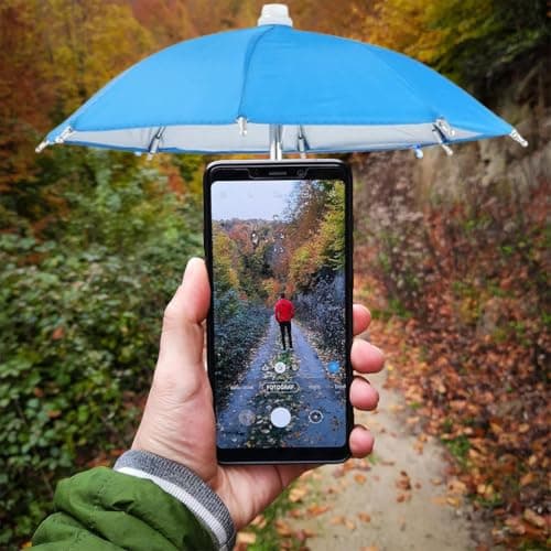 QYEHF Anti-Glare Phone Umbrella Sun Shade, Holder with Suction Plug for Car Navigation Sunscreen, Mini Sunscreen Travel Cell Phone Umbrella, Smartphone Outdoor Stand (blue) — view 5