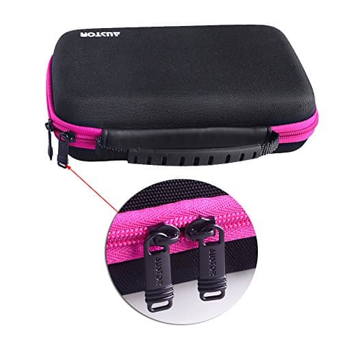 AUSTOR Travel Carrying Case Shell for Nintendo New 3DS XL (Black+Rose) — view 5