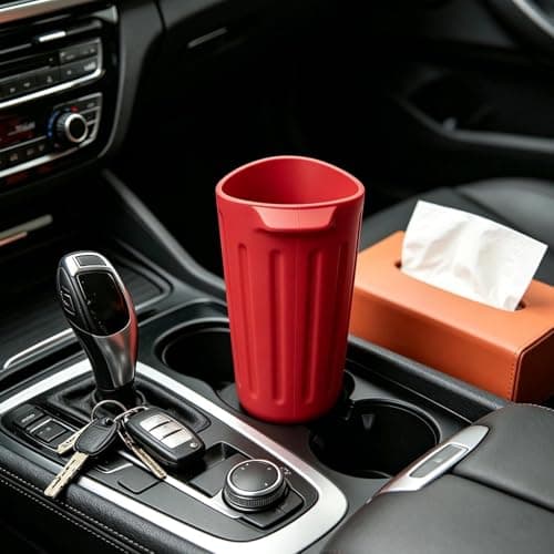 Car Garbage Can, Silicone Waste Organizer, Small Door Bin — view 3