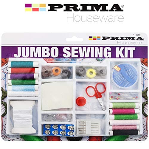 50+ Pcs Jumbo Sewing Repair Kit Prima Threads Needles Scissors Dressmaking Home Art Crafts Work Tailor DIY Elastic Buttons Pins Measure Tape Travel School Emergency Clothes UK Free P&P — view 2