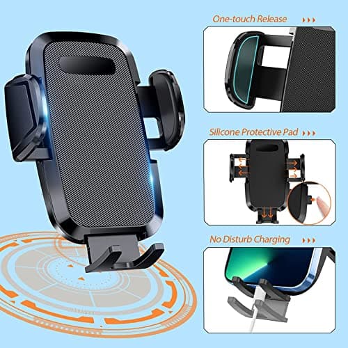Hocerlu Car Phone Holder - Super Strong Sticky Suction, Silicone Shockproof, 360° Flexible View Adjustable - Universal Dashboard Windscreen Car Holder — view 2
