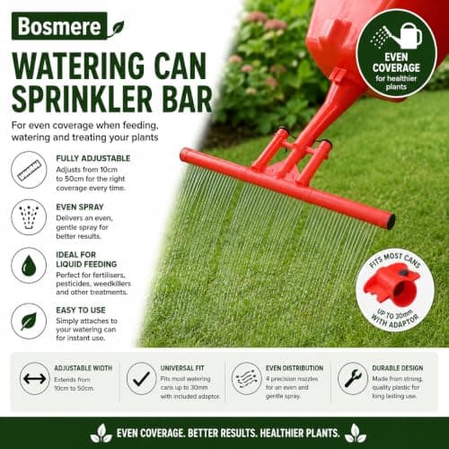 Bosmere N574 Garden Care Watering Can Sprinkler Bar, Red — view 2