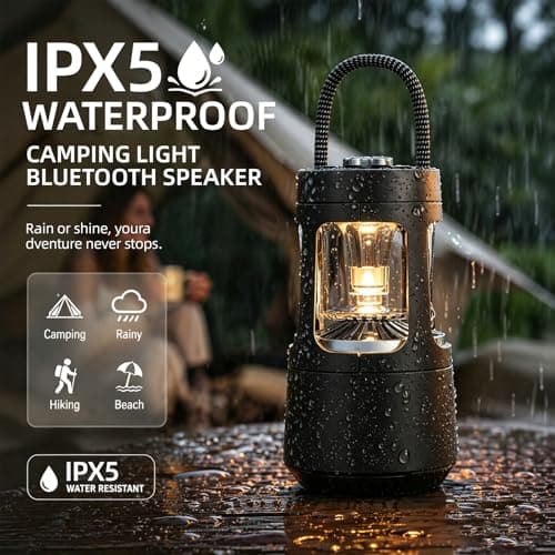Camping Lantern with Bluetooth Speaker, 4000mAh Camping Lights Rechargeable — view 6
