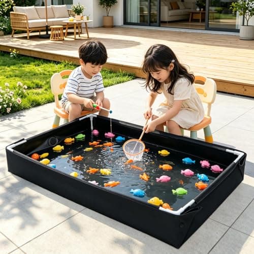 Outdoor Sand Box With Drain, Foldable Fishing Sand Pool For Kids — view 3