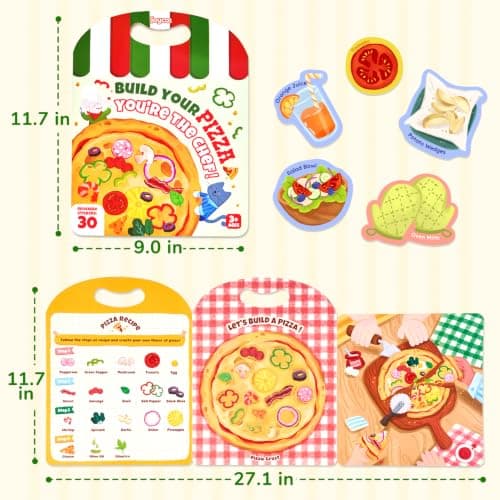 JoyCat Reusable Sticker Book - Jelly Stickers for Toddlers, Pizza-Making — view 5