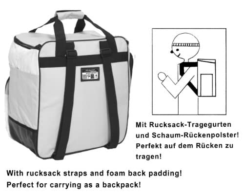 Brubaker Ski Boot Winter Sports Bag 'Lake Placid' Rucksack Boot Bag Ski Boot Bag Helmet Bag with Rucksack Function, Adult (Unisex), green/white — view 2