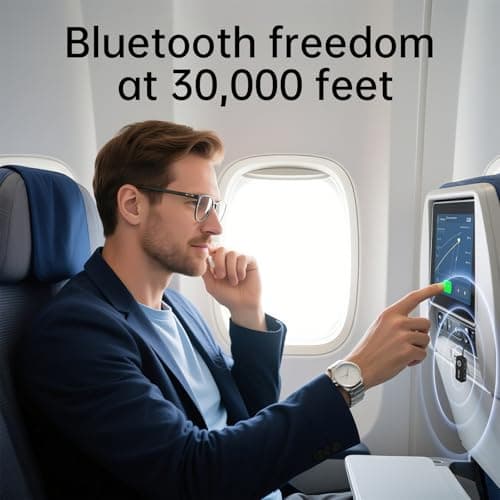 Bluetooth 6.0 Transmitter Receiver for 2 Airpods or Headphones, Airplane Travel Essentials 2-in-1 Wireless Bluetooth Adapter, 3.5MM AUX Jack Adapter on Flight, TV, Car Stereo — view 5