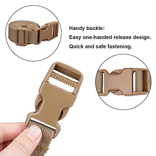 Magarrow Luggage Straps Adjustable Travel Accessories Suitcase Travel Buckle Belt Non-Slip Packing Belt (Brown- 4pcs) — view 3