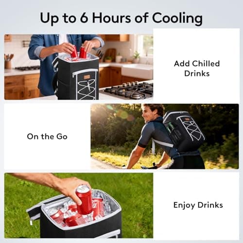 Lifewit 31L Backpack Cooler with Multi-Pockets & Bottle Opener, Blac — view 4