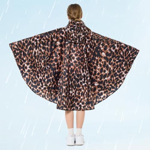 KAKU NANU Rain Poncho Kids Waterproof Poncho Rain Coat Boys Girls with Hood Raincoat 11 12 13 Years — view 5