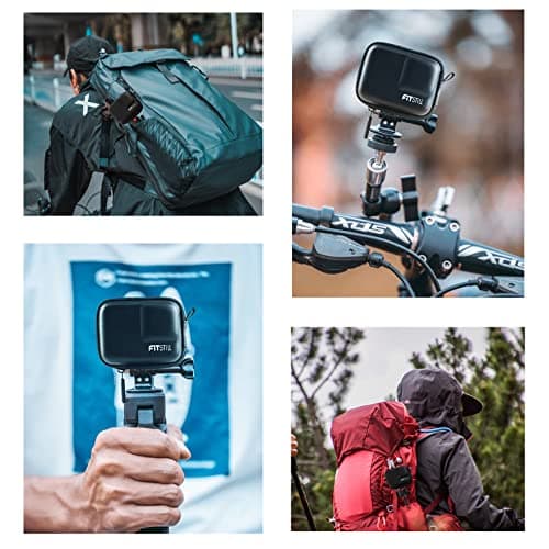 FiTSTILL Black Mini Carrying Bag Case for Go Pro Hero 13/12/11/10/9/8/7/(2018)/6/5 Black,Hard Shell Travel Storage Case for DJI Osmo Action 2,AKASO,Campark,YI Action Camera and More — view 5
