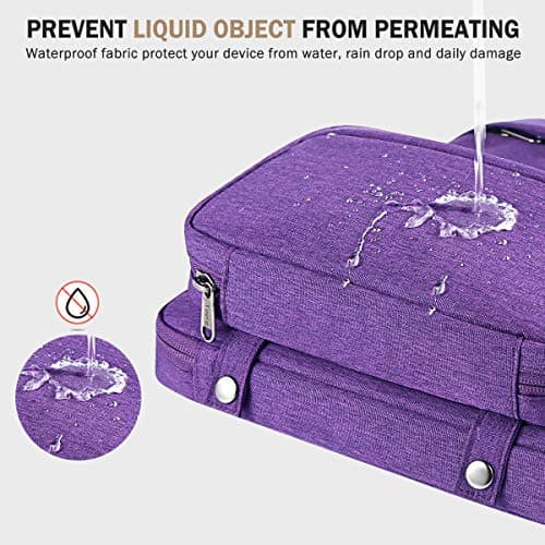 Voova Laptop Sleeve 13-14 Inch, Waterproof Case with Pouch, Purple — view 4