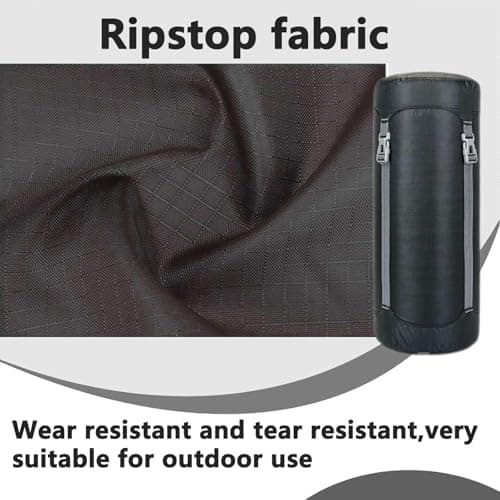 Compression Stuff Sack Lightweight Sleeping Bag Compression Sack Waterproof Storage Bag for Camping Outdoor Hiking Backpacking Travelling (Black, M) — view 3