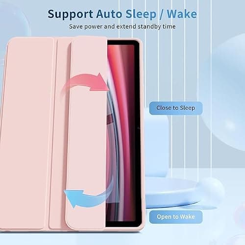YRH Case for Samsung Galaxy Tab A11 2025, 8.7 inch, with Pen Holder, Auto Sleep/Wake, Adjustablet Stand, Soft TPU Protective Tablet Cover (Pink) — view 3