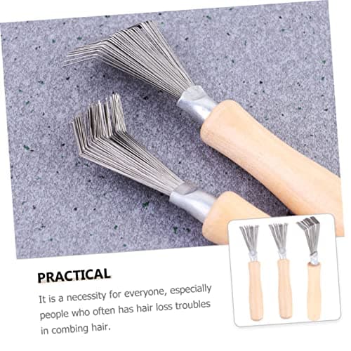 3pcs Hair Brush Cleaner Claw Wood Comb Cleaning Rake — view 6
