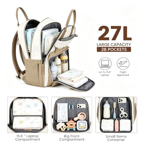 TORISKY Baby Changing Bags, Large Diaper Bag Nappy Backpack for Parents — view 4