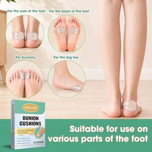 MQXUNMI Hydrogel Bunion Cushion Pads 20 Count Self‑Adhesive Water‑Resistant Pain Relief Protection Against Shoe Friction Pressure for Men Women — view 3