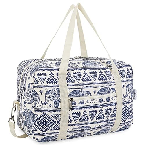 for Ryanair Cabin Bags 40x30x20 Underseat Foldable Travel Duffel Bag Holdall Tote Carry on Hand Luggage Overnight for Women and Men 20L (Elephant (with Shoulder Strap))