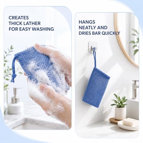 Mesh Soap Saver Bags 7 Pack, Drawstring Shower Pouch for Travel & Home — view 5