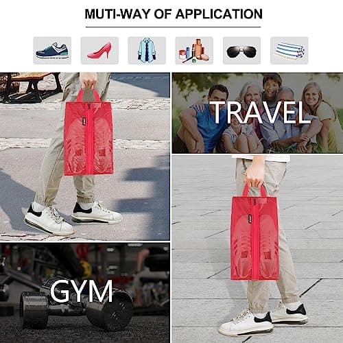 Prezon Travel Shoe Bags, Water Resistant TPU Mesh, Sturdy YKK Zipper, Shoes Storage Bag, Shoes Packing Organizer, Unisex Shoe Pouch for Travel or Home Storage — view 6