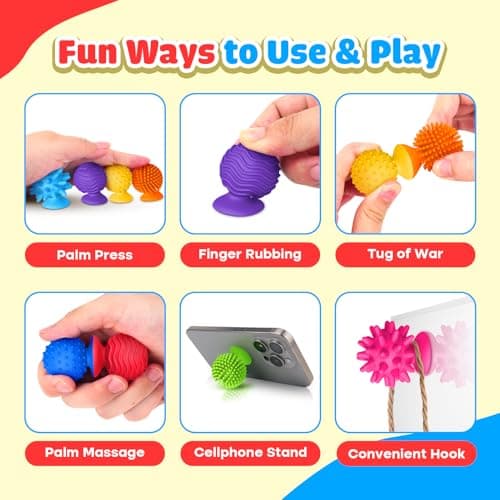 Sensory Fidget Toys for Kids: 8pcs Textured Suction Toys for Sensory Play — view 2