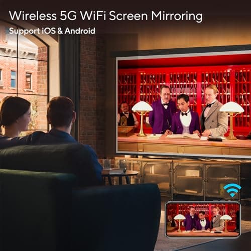Mini Projector, AKIYO 2026 Upgraded O1 WiFi Projector 1080P with Bluetooth — view 3