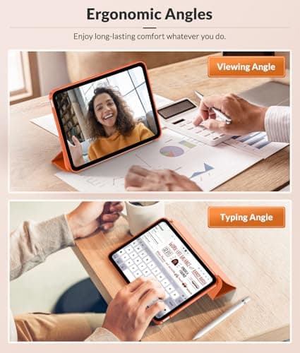MoKo Slim Case for iPad (A16) 11th/10th Gen 2025/2022, Xingyu Orange — view 5
